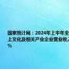 国家统计局：2024年上半年全国规模以上文化及相关产业企业营业收入增长7.5%