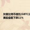 灰度比特币信托(GBTC)股价在美股盘前下跌11%