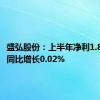 盛弘股份：上半年净利1.81亿元 同比增长0.02%