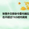 秘鲁外交部命令委内瑞拉外交官在不超过72小时内离境