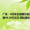 广东：6月末全省银行业资产总额39.24万亿元 同比增长2.85%