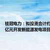 桂冠电力：拟投资合计约17.63亿元开发新能源发电项目