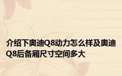 介绍下奥迪Q8动力怎么样及奥迪Q8后备厢尺寸空间多大