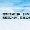 财联社8月1日电，日经225指数收盘跌2.49%，报38126.33点。