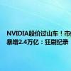 NVIDIA股价过山车！市值一天暴增2.4万亿：狂刷纪录