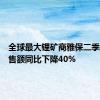 全球最大锂矿商雅保二季度净销售额同比下降40%