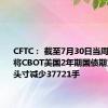 CFTC： 截至7月30日当周 投机者将CBOT美国2年期国债期货净空头头寸减少37721手