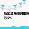 新加坡海峡时报指数下跌5%