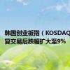 韩国创业板指（KOSDAQ）在恢复交易后跌幅扩大至9%