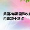 美国2年期国债收益率日内跌20个基点