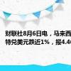 财联社8月6日电，马来西亚林吉特兑美元跌近1%，报4.460。