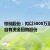 棕榈股份：拟以5000万至1亿元自有资金回购股份