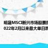 明晟MSCI新兴市场股票指数创2022年2月以来最大单日跌幅