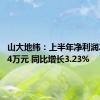 山大地纬：上半年净利润2085.54万元 同比增长3.23%