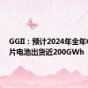 GGII：预计2024年全年中国刀片电池出货近200GWh