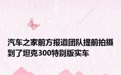 汽车之家前方报道团队提前拍摄到了坦克300特别版实车