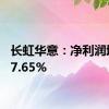 长虹华意：净利润增长37.65%