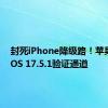 封死iPhone降级路！苹果关闭iOS 17.5.1验证通道