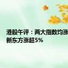 港股午评：两大指数均涨超1% 新东方涨超5%