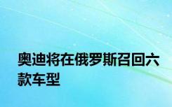 奥迪将在俄罗斯召回六款车型