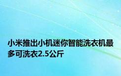 小米推出小机迷你智能洗衣机最多可洗衣2.5公斤