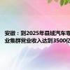 安徽：到2025年县域汽车零部件产业集群营业收入达到3500亿元左右