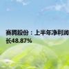 赛腾股份：上半年净利润同比增长48.87%