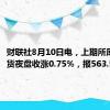 财联社8月10日电，上期所原油期货夜盘收涨0.75%，报563.5元/桶。