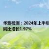 华测检测：2024年上半年净利润同比增长1.97%