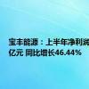 宝丰能源：上半年净利润33.05亿元 同比增长46.44%