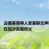 法德英领导人发表联合声明 支持在加沙实现停火