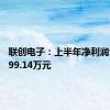 联创电子：上半年净利润亏损6499.14万元