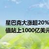 星巴克大涨超20% 总市值站上1000亿美元