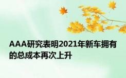 AAA研究表明2021年新车拥有的总成本再次上升