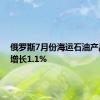 俄罗斯7月份海运石油产品出口增长1.1%