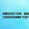 财联社8月15日电，焦煤期货主力合约日内涨幅扩大至3%。