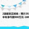 2连板安正时尚：预计2024年上半年净亏损900万元-1800万元