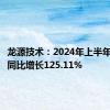 龙源技术：2024年上半年净利润同比增长125.11%