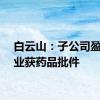 白云山：子公司盈康药业获药品批件