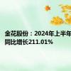 金花股份：2024年上半年净利润同比增长211.01%