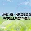 摩根大通：将阿里巴巴目标价从100美元上调至108美元