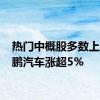 热门中概股多数上涨 小鹏汽车涨超5%