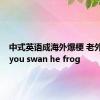 中式英语成海外爆梗 老外折服：you swan he frog