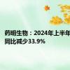 药明生物：2024年上半年净利润同比减少33.9%