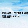 弘讯科技：2024年上半年净利润同比增长38.62%