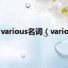 various名词（various）