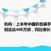 机构：上半年中国折叠屏手机累计销量达498万部，同比增长121%