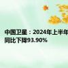 中国卫星：2024年上半年净利润同比下降93.90%