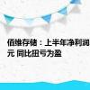 佰维存储：上半年净利润2.83亿元 同比扭亏为盈