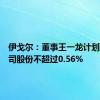 伊戈尔：董事王一龙计划减持公司股份不超过0.56%